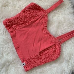 Pink hollister crop top